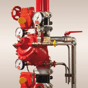 View of the spray water valve station