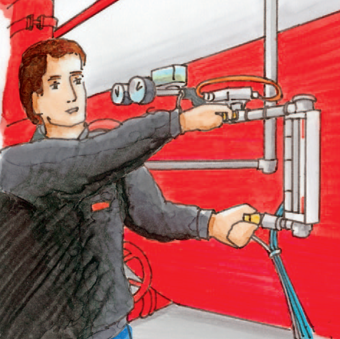 Low filling level of the compressed air water tank as a problem