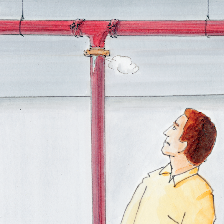 Rusting of the dry pipe networks as a problem