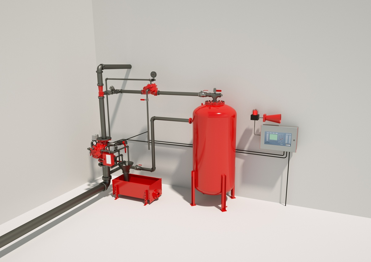 The typical structure of foam extinguishing systems